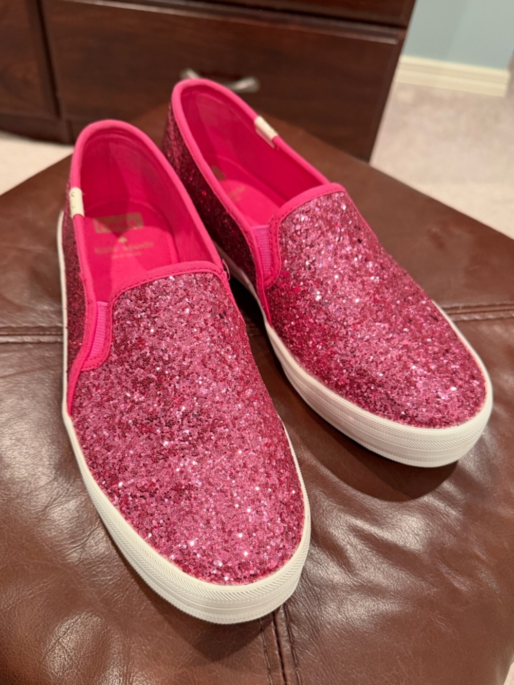 Keds x Kate Spade Pink Glitter Slip-On Women's Sneakers